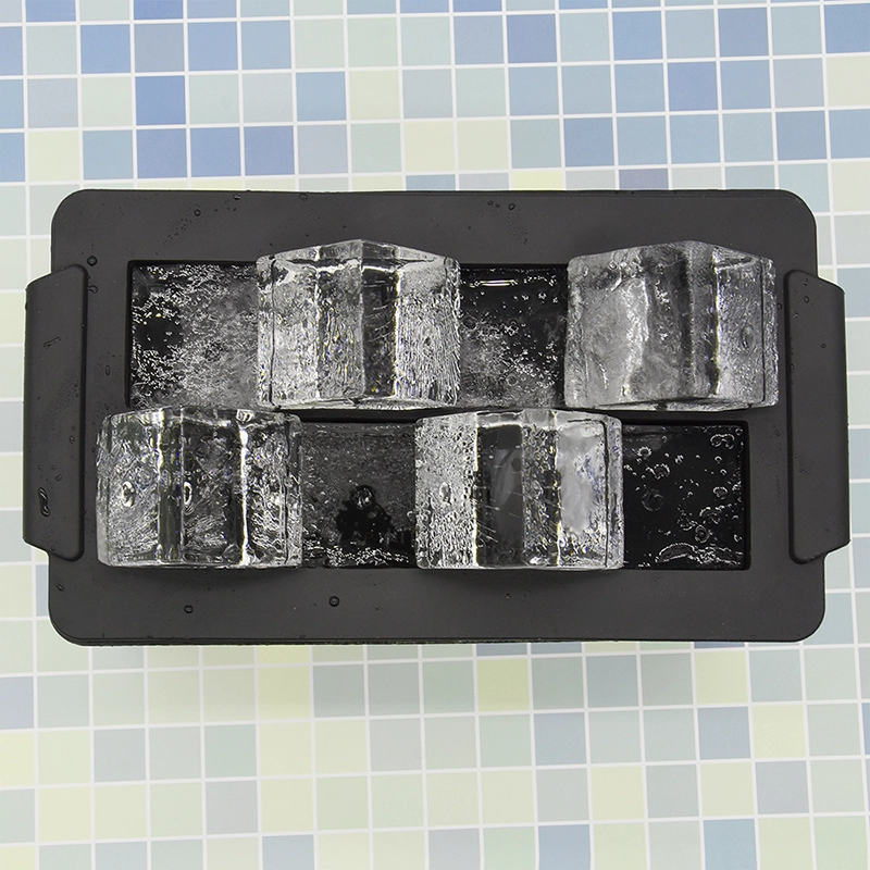 Benhaida Amazon Hot Slow Melting Bar Ice Cube Mold Professional No Bubbles Silicone 8 Cavity Crystal Clear Ice Cube Mold