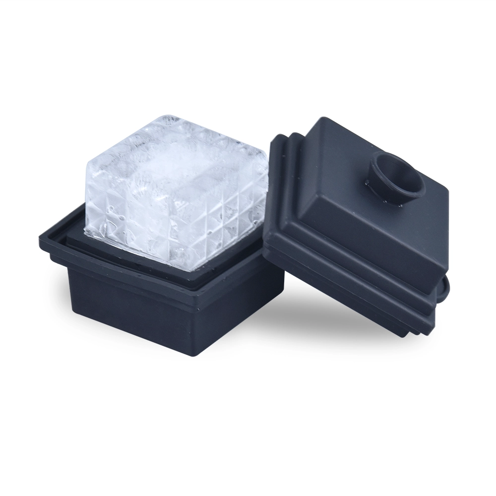 Benhaida Factory Premium Slow Melting Giant Ice Cube Mold with Funnel for Whiskey Silicone Single Prism Ice Cube Maker