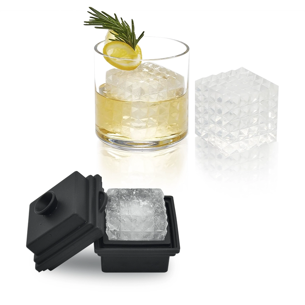 Benhaida Factory Premium Slow Melting Giant Ice Cube Mold with Funnel for Whiskey Silicone Single Prism Ice Cube Maker