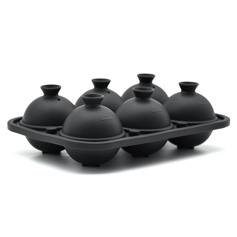 Fabricant de boules de glace au whisky, Direct d'usine, avec entonnoir, sans BPA, plateau de boules de glace de Baseball en Silicone étanche à 6 cavités