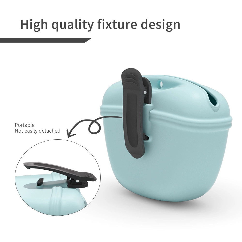 Benhaida Factory Portable Magnetic Dog Food Bag for Training BPA Free Waist Clip Silicone Dog Treat Pouch