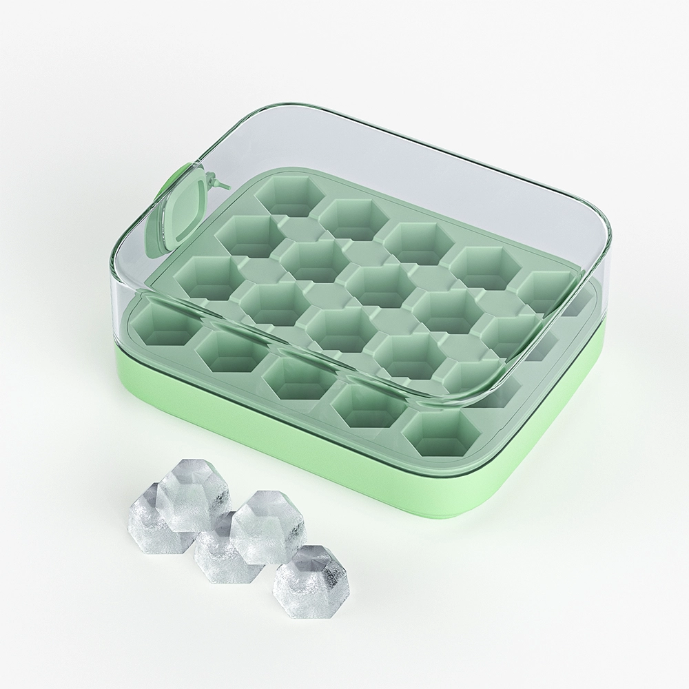 BHD NEW 20 Cavity Honeycomb Ice Cube Mold Easy Press For Chilling Whskey Push Release Plastic Ice Cube Container