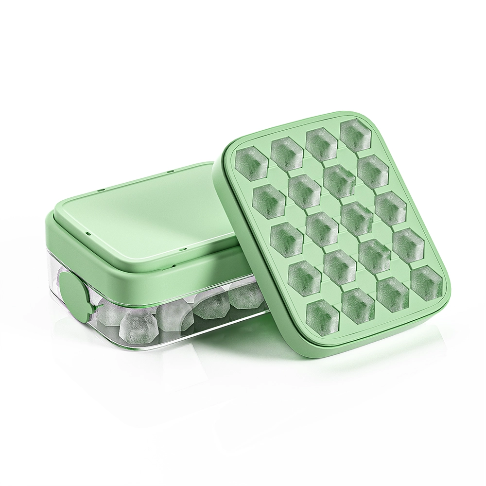 BHD NEW 20 Cavity Honeycomb Ice Cube Mold Easy Press For Chilling Whskey Push Release Plastic Ice Cube Container