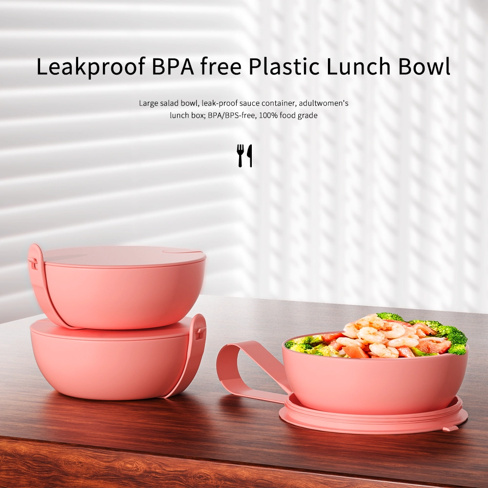 Benhaida Mikrowave Safe Bento Lunchbox 1.2L Tragbares großes wiederverwendbares, leckeres PP -Kunststoff -Salatschale mit Deckel