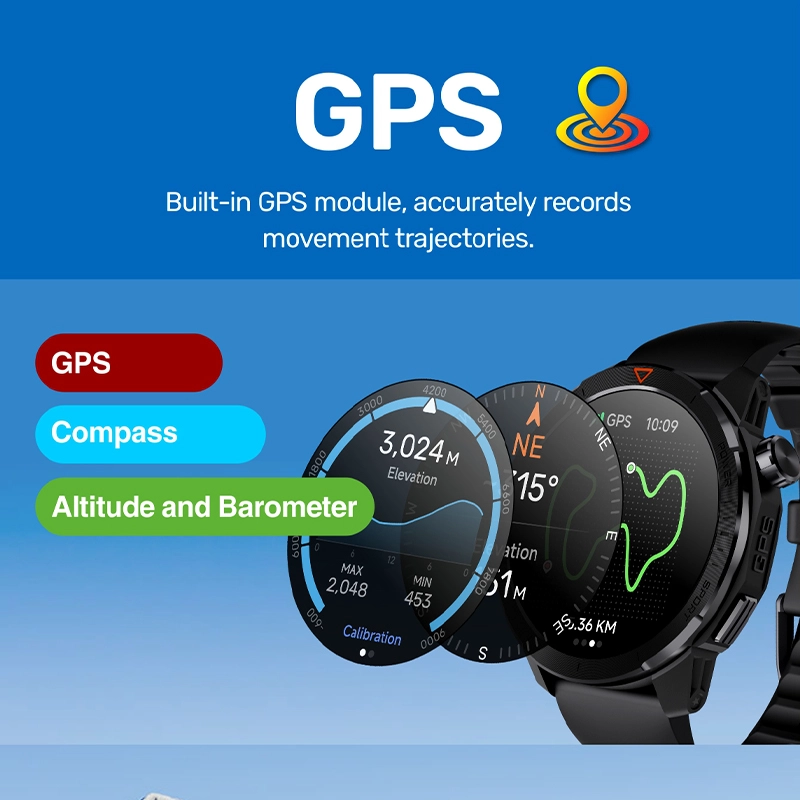 Relógio GPS Smart Watch Pantalla AMOLED Smartwatch GPS Tracker para deportes al aire libre (MG04)