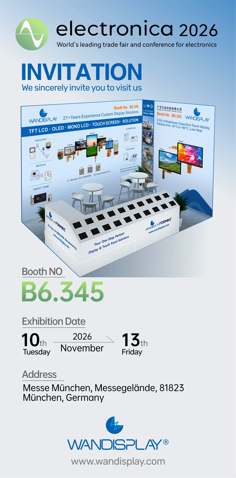 Wandisplay: Join Us at electronica 2026 in Munich