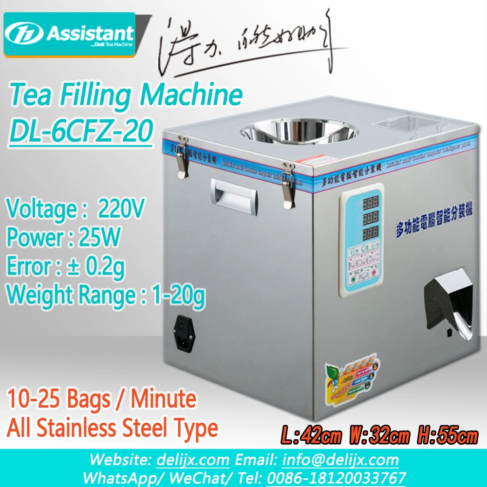 Chine Machine de remplissage manuelle de sachet de sachet de thé de vibration DL-6CFZ-20 fabricant Machine de remplissage manuelle de sachet de sachet de thé de vibration DL-6CFZ-20
