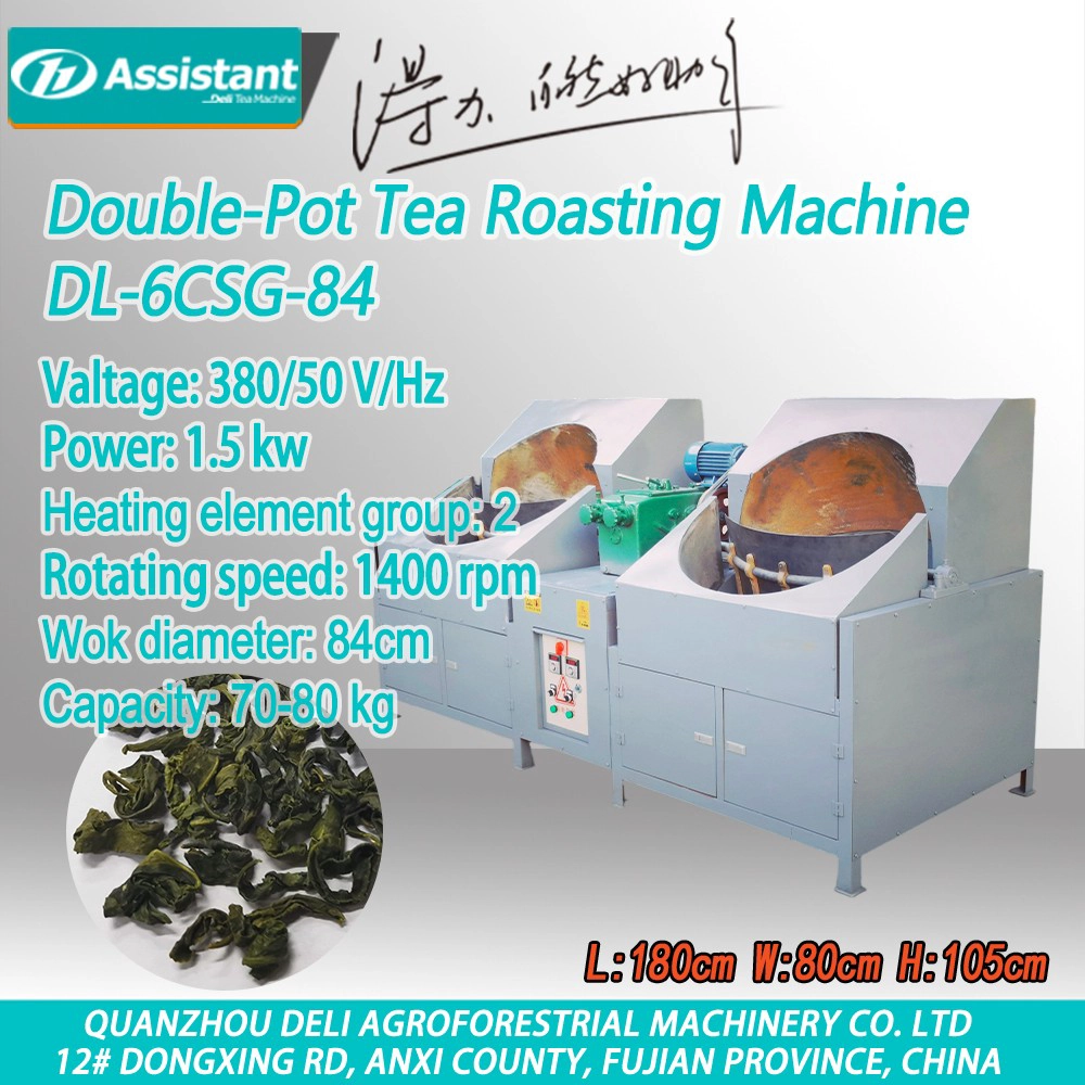Double Forging Pan Tea Roasting Membentuk Mesin Pemprosesan Kecil DL-6CSG-84