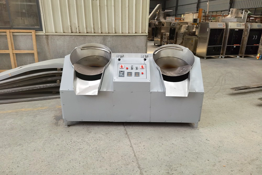 Double frying pan tea processor