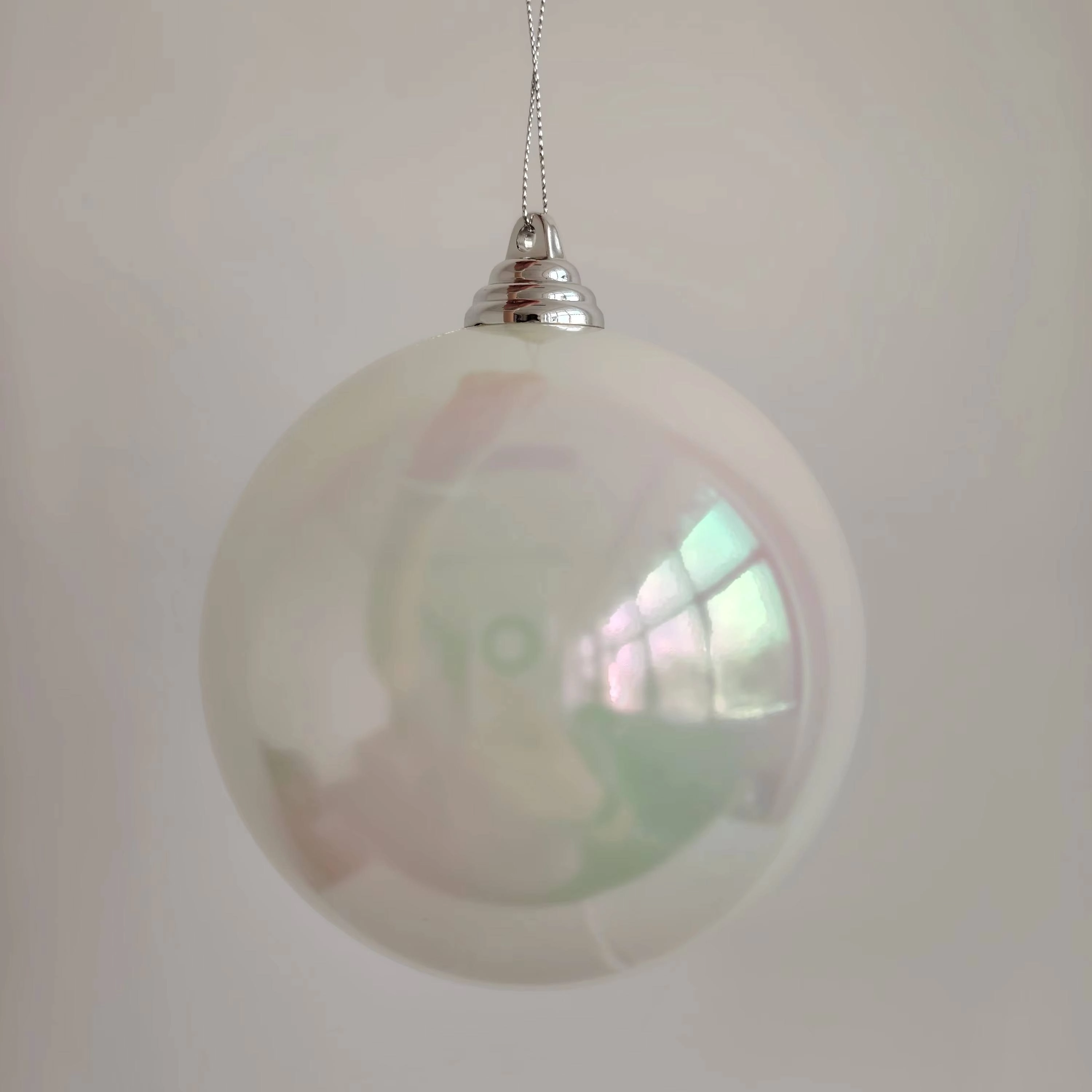 Pearl White Iridescent Christmas Ball