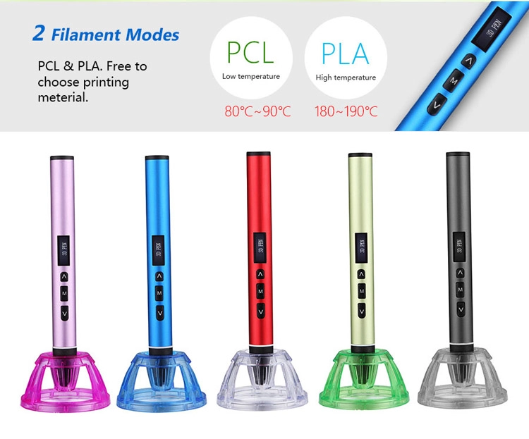 도매 공장 아트 드로잉 펜 3d 1.75mm Pla pcl 필라멘트 크리 에이 티브 3d 프린터 펜 어린이 선물