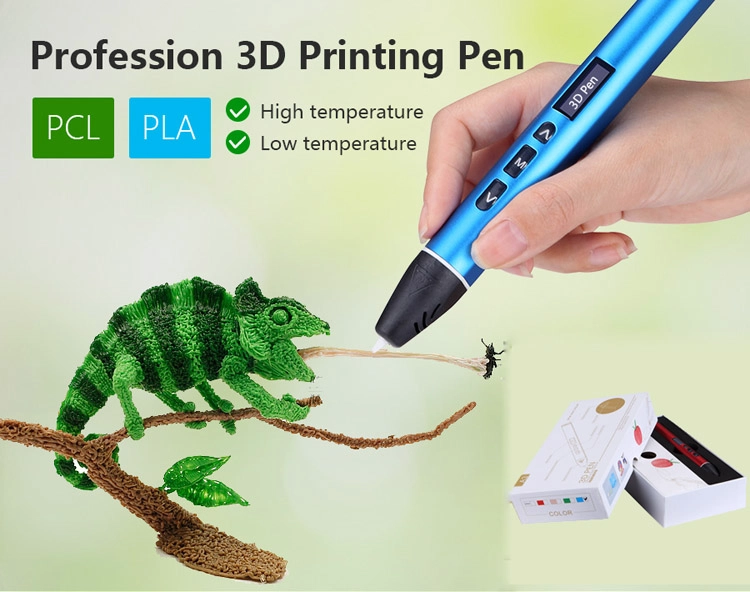 3D printer doodle pen stereo drawing pen kids 3D pen printing with PCL PLA ABS material refills