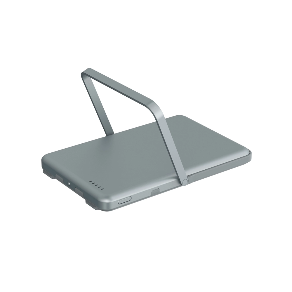 Banque d'alimentation de chargeur sans fil magnétique MagSafe pliable en alliage d'aluminium 5000 mAh avec charge filaire rapide PD20W et support de support de téléphone (MH-P22B)