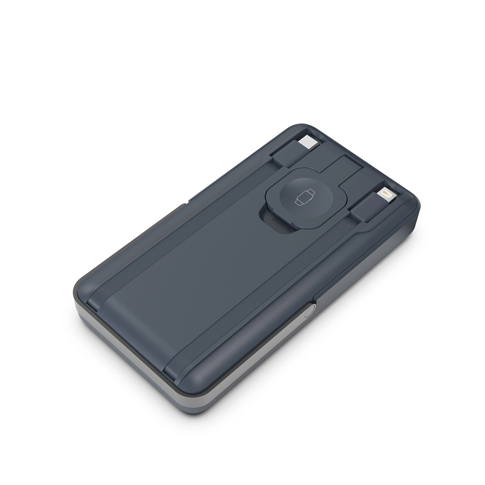 10000 mAh magnetische faltbare kabellose Ladegerät-Powerbank mit integrierten PD-Schnellladekabeln und digitaler LED-Leistungsanzeige (MH-P75)