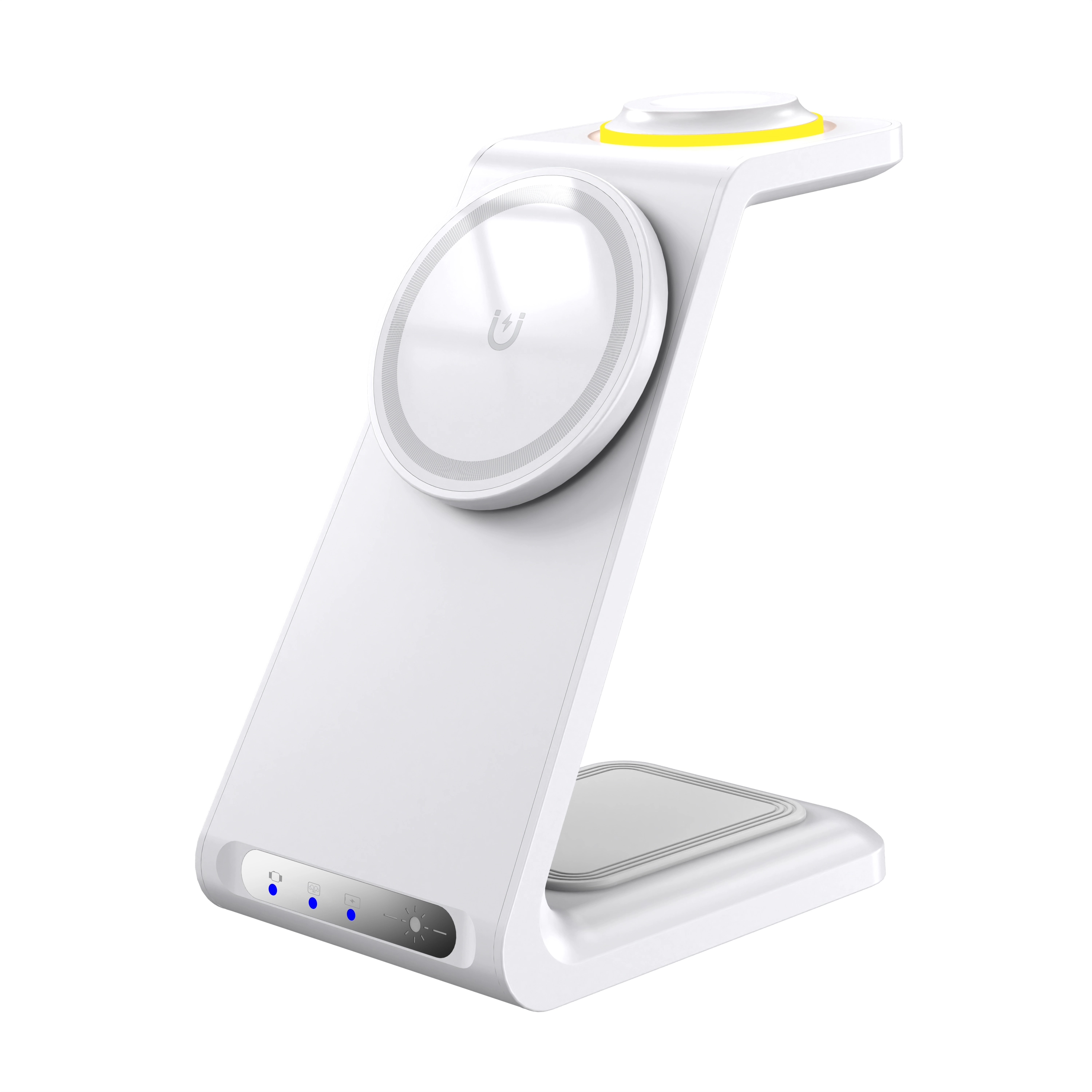Station de chargement MagSafe magnétique sans fil 15W, prix le moins cher, avec veilleuse LED, pour smartphone, Apple Watch et AirPods (MH-Q500)