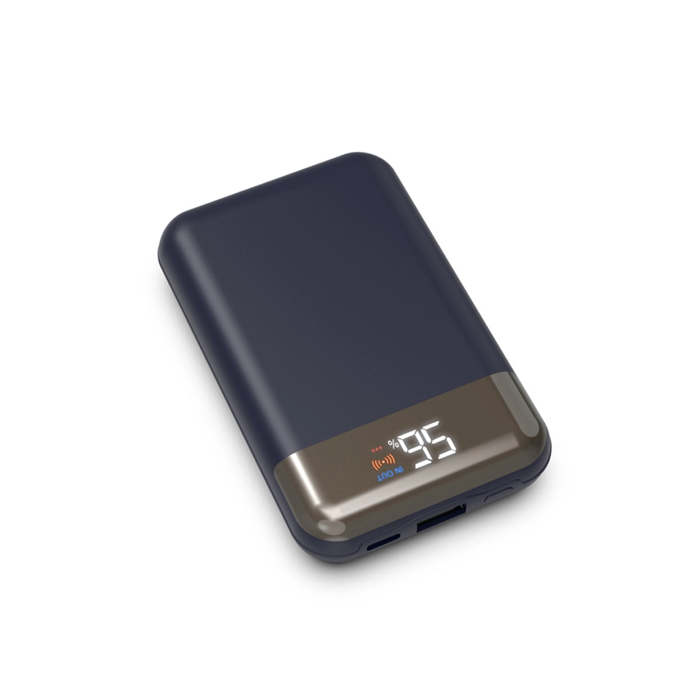 10000 mAh 15 W schnelle kabellose Lade-Powerbank mit starkem Saugnapfständer und LED-Digital-Leistungsanzeige, USB-C-Eingang/Ausgang (MH-P37)