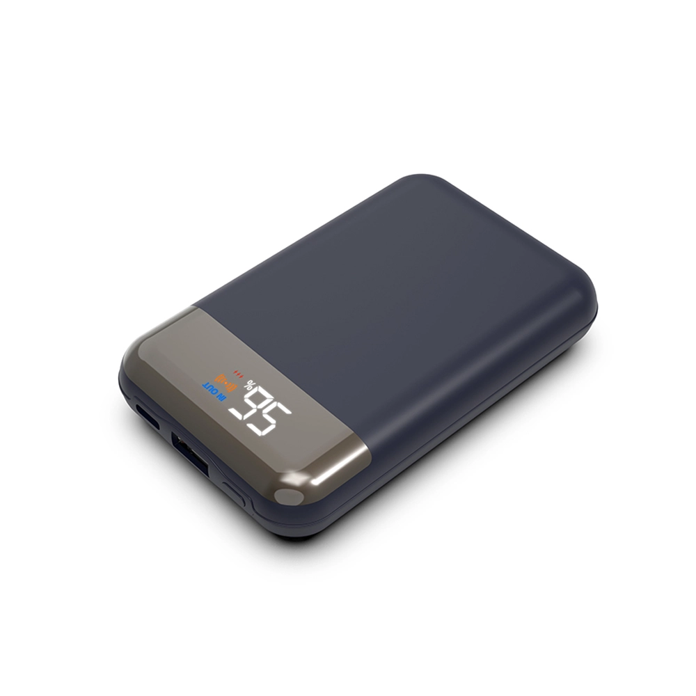 10000 mAh 15 W schnelle kabellose Lade-Powerbank mit starkem Saugnapfständer und LED-Digital-Leistungsanzeige, USB-C-Eingang/Ausgang (MH-P37)