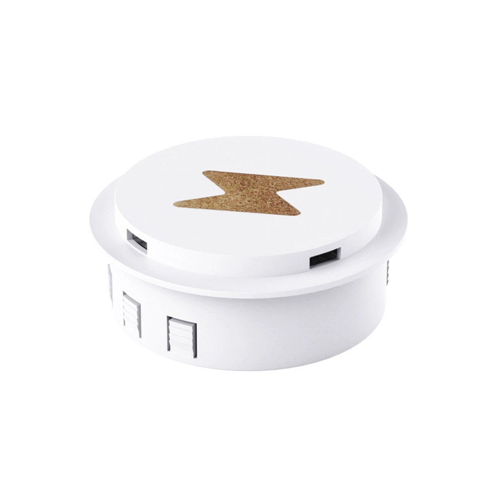 Innovative Embedded Furniture Wireless Charger with Pop-Up Retractable Design and Dual USB Charging Ports for Office Desk Use (MH-D27)