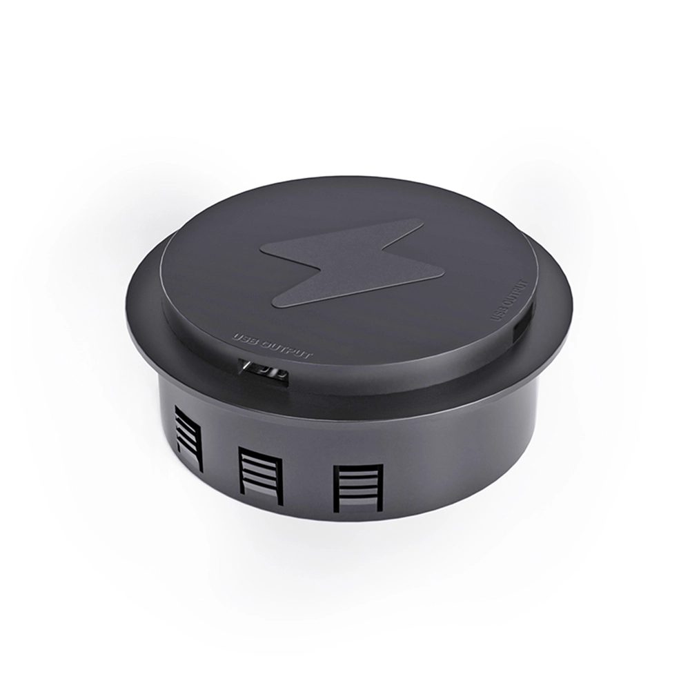 Innovative Embedded Furniture Wireless Charger with Pop-Up Retractable Design and Dual USB Charging Ports for Office Desk Use (MH-D27)