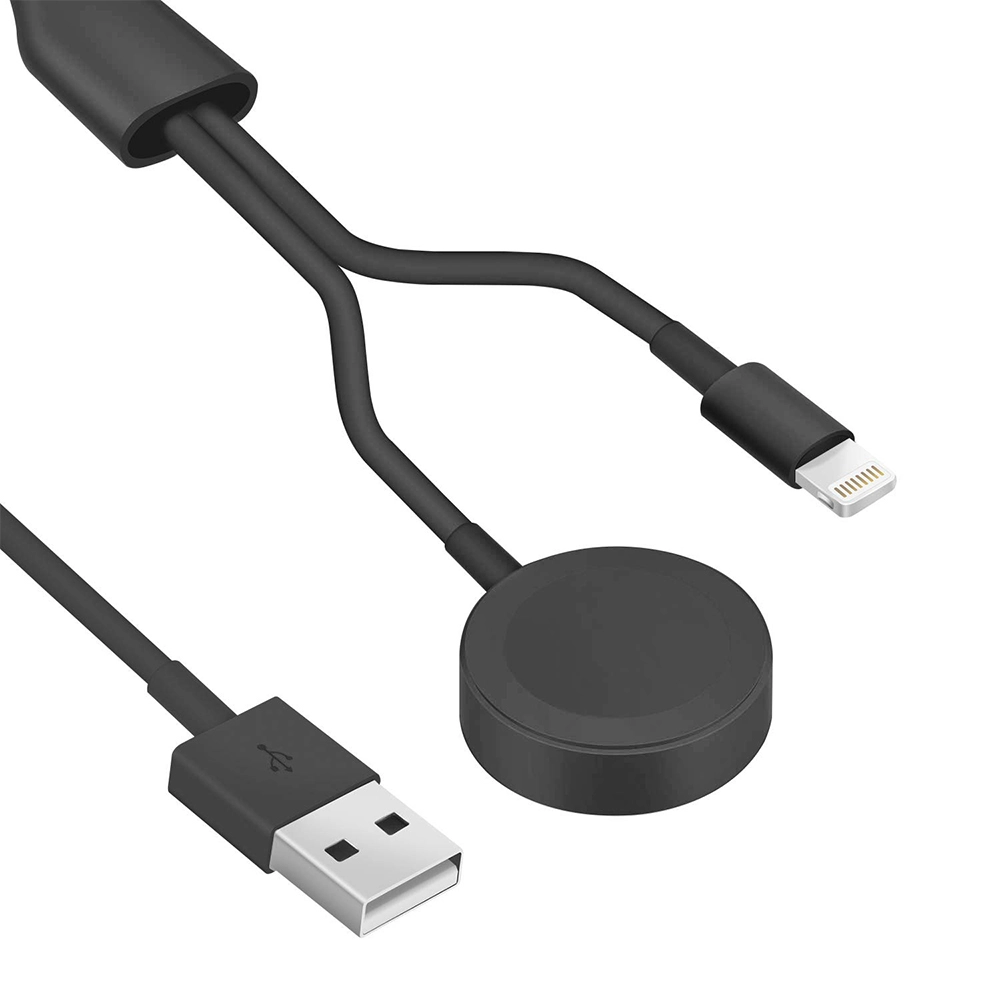 Neues tragbares magnetisches 2-in-1-Ladegerät für kabellose Uhren mit zusätzlichem USB-Ausgang und kabelgebundenem Ladekabel für alle iPhones und Apple Watch (MH-D31A)