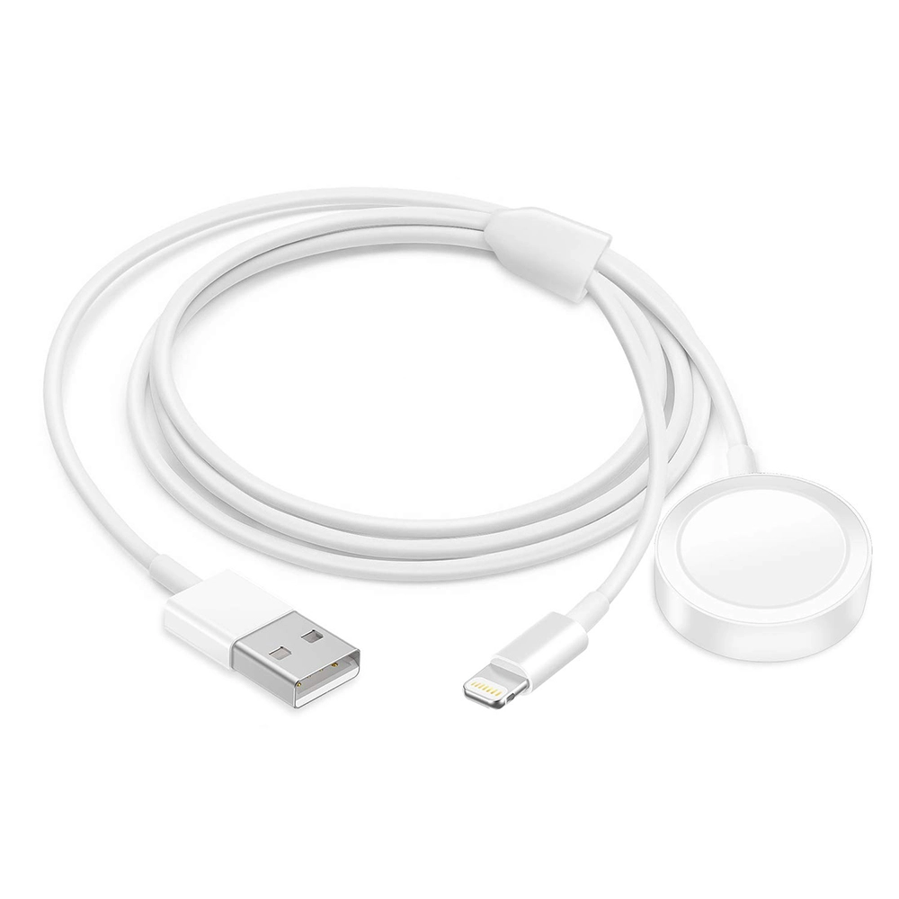 Neues tragbares magnetisches 2-in-1-Ladegerät für kabellose Uhren mit zusätzlichem USB-Ausgang und kabelgebundenem Ladekabel für alle iPhones und Apple Watch (MH-D31A)