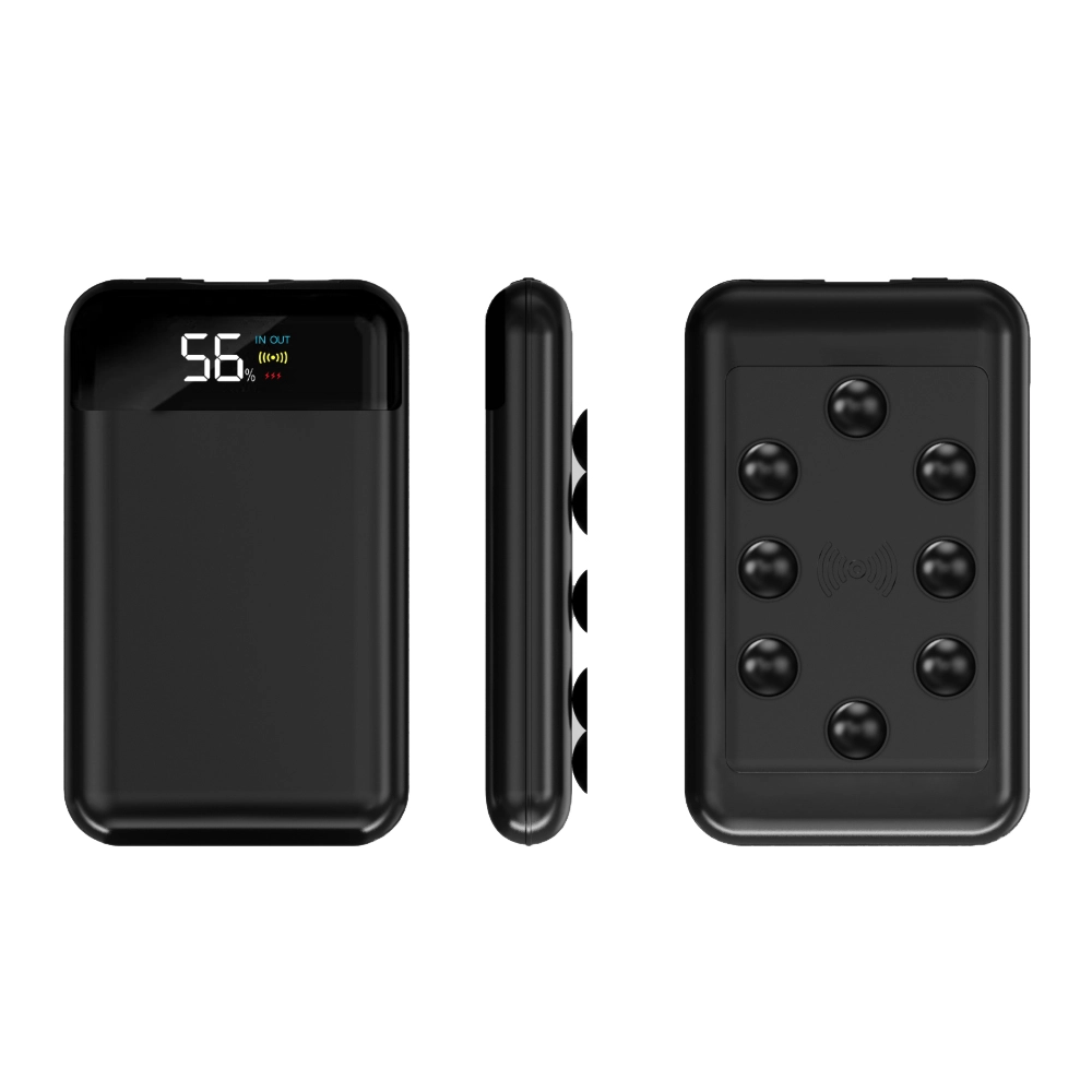 10000 mAh 15 W schnelle kabellose Lade-Powerbank mit starkem Saugnapfständer und LED-Digital-Leistungsanzeige, USB-C-Eingang/Ausgang (MH-P37)