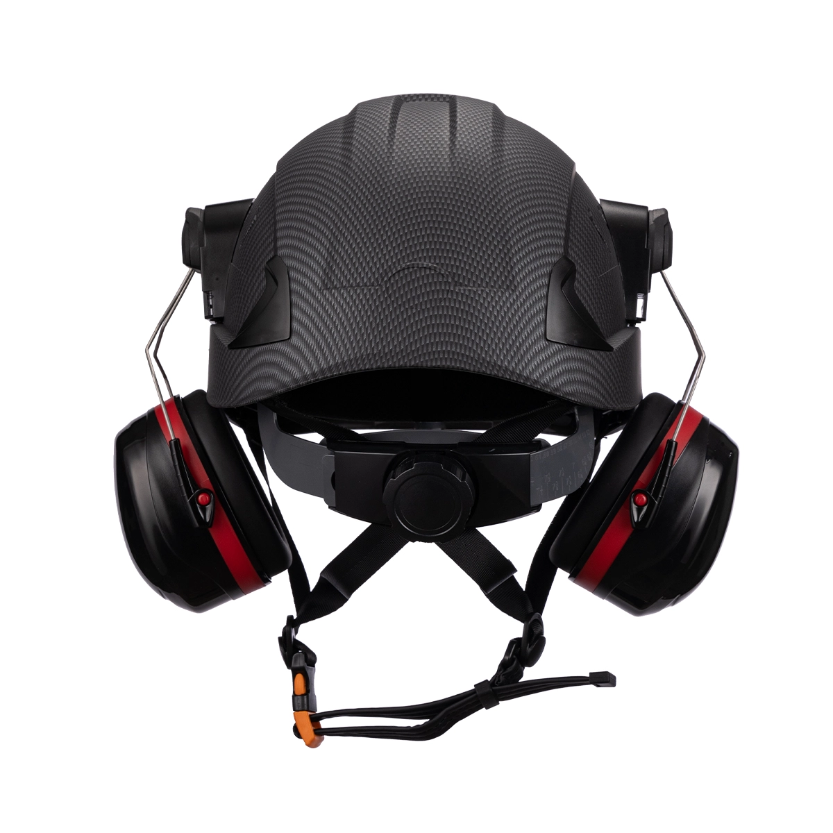 High quality industrial safety PPE ANSI Type II Carbon fiber shell Hard Hat With Earmuff