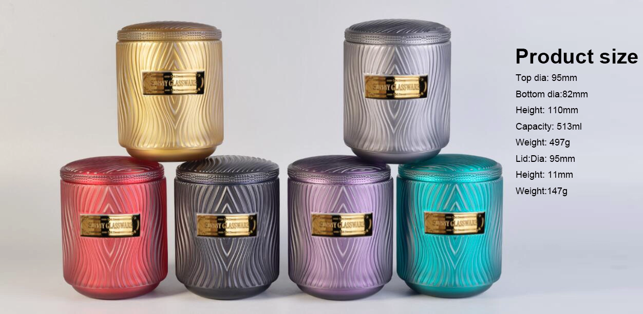 Luxury custom glass empty candle jar with lid for candle making