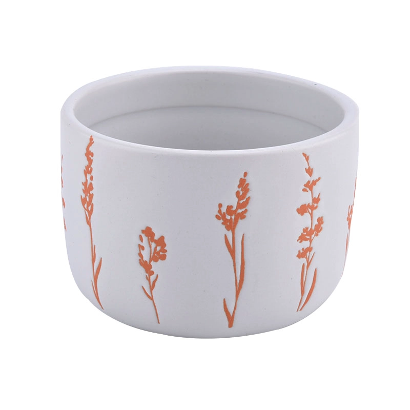 14oz cylinder flower ceramic candle jar wholesale 14oz cylinder flower ceramic candle jar wholesale