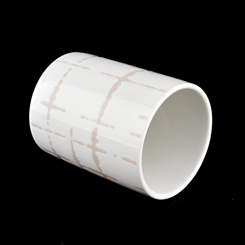 400ml New design white porcelain candle jars wholesales