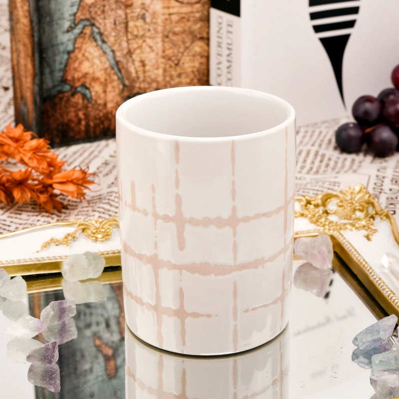 400ml New design white porcelain candle jars wholesales
