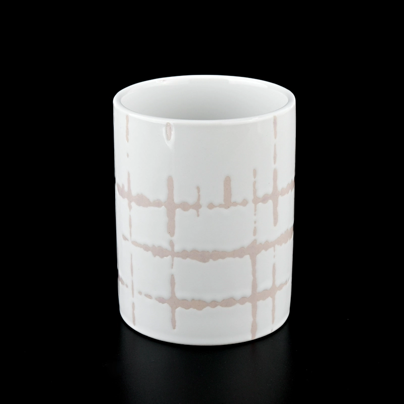 400ml New design white porcelain candle jars wholesales