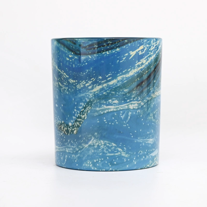 Fancy Colorful Pattern onto Glass Candle Jars 8oz Glass Candle Holders Fancy Colorful Pattern onto Glass Candle Jars 8oz Glass Candle Holders