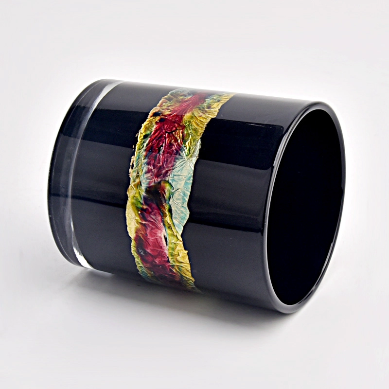 New Design Glass Candle Jars Luxury Black Candle vessel wholesale