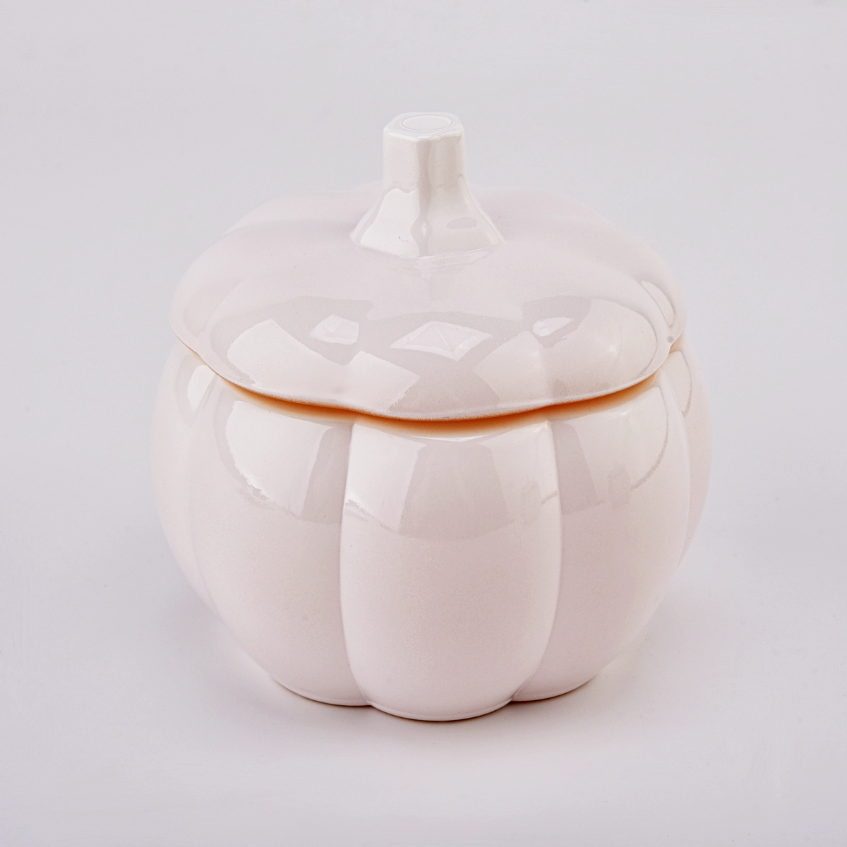 Glass Candle Container Pumpkin Glass Jar with Lids popular color Glass Candle Container