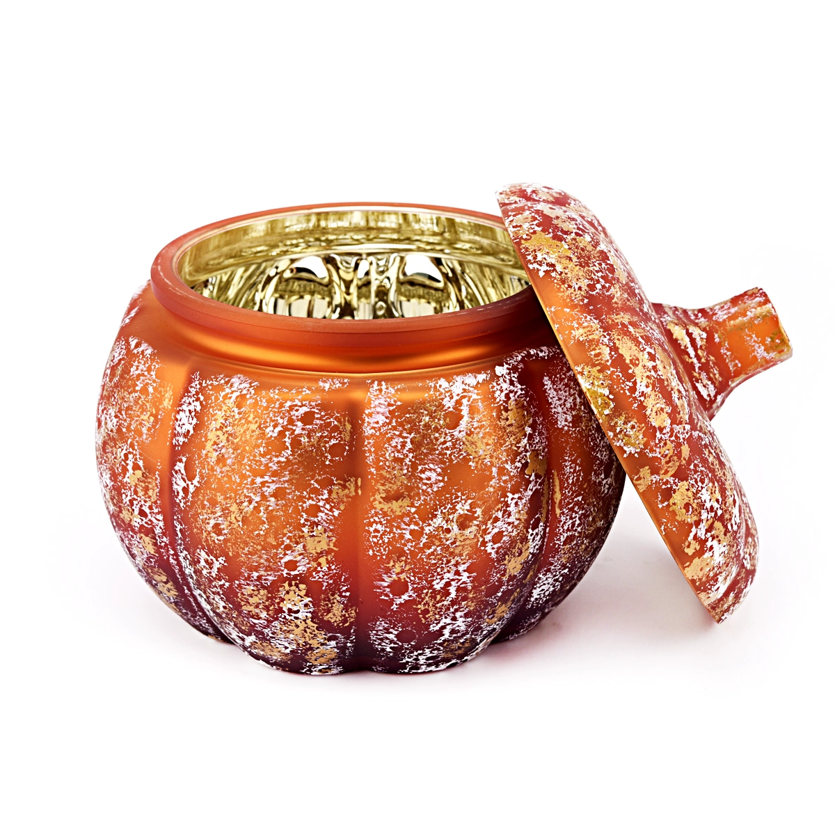 Wholesale Customized Color Pumpkin Glass Jar with Lids Pumpkin Glass Candy Storage Container