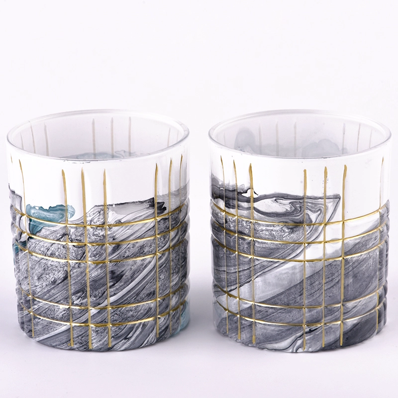 luxury new pattern glass candle jars for home decor wholesale