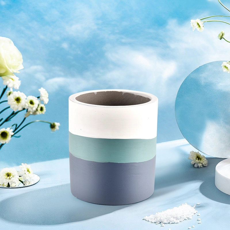 Concrete Ceramic Candle Jar Candlestick For Birthday Party Dining Customized Concrete Ceramic Candle Jar Candlestick For Birthday Party Dining Customized