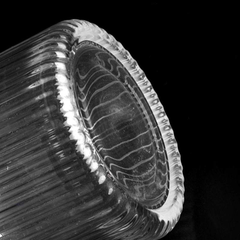 Striped Pattern Glass Candle Jars Glass Candle Holders For Candle Making