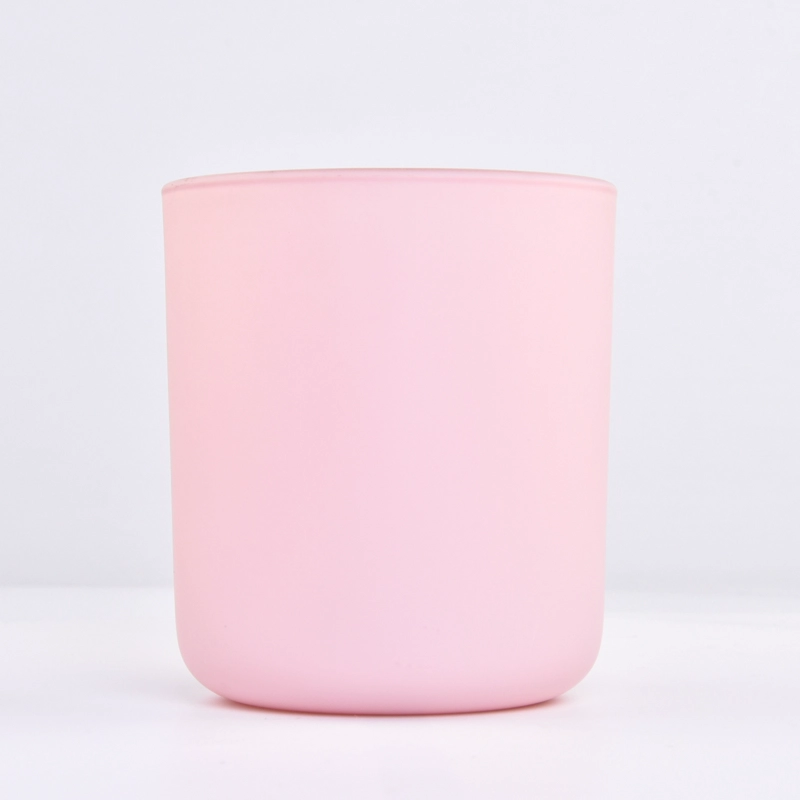 custom empty 500ml pink glass candles Jar for Valentine's Day