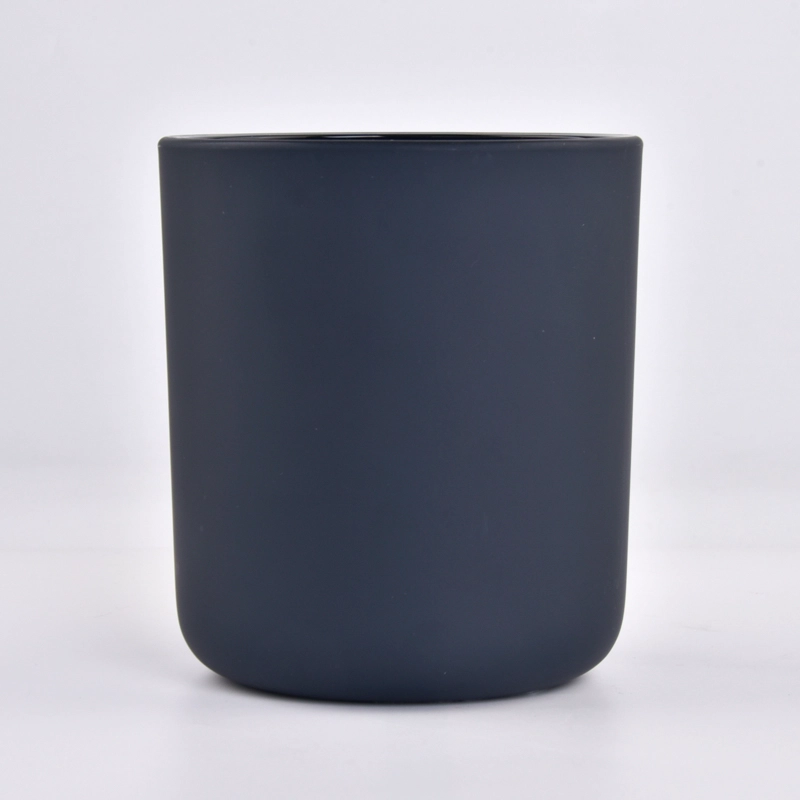 14oz wax round bottom matte black candle vessel
