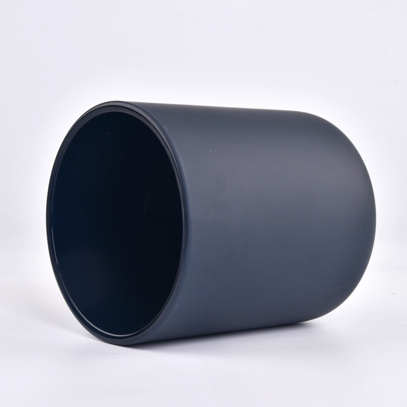 14oz wax round bottom matte black candle vessel