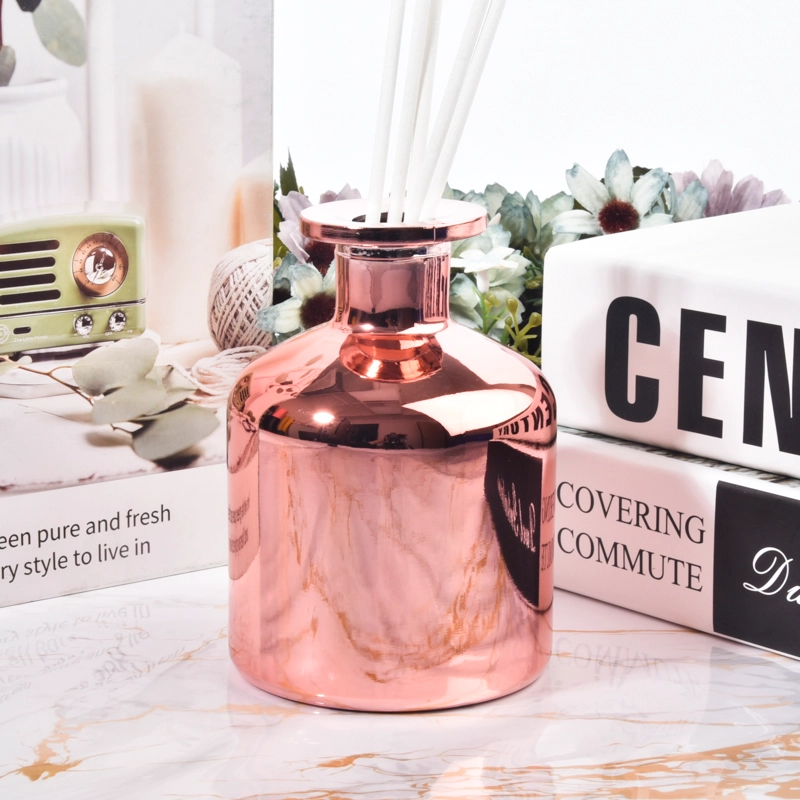 9oz reed diffusers glass bottles electroplated rose gold