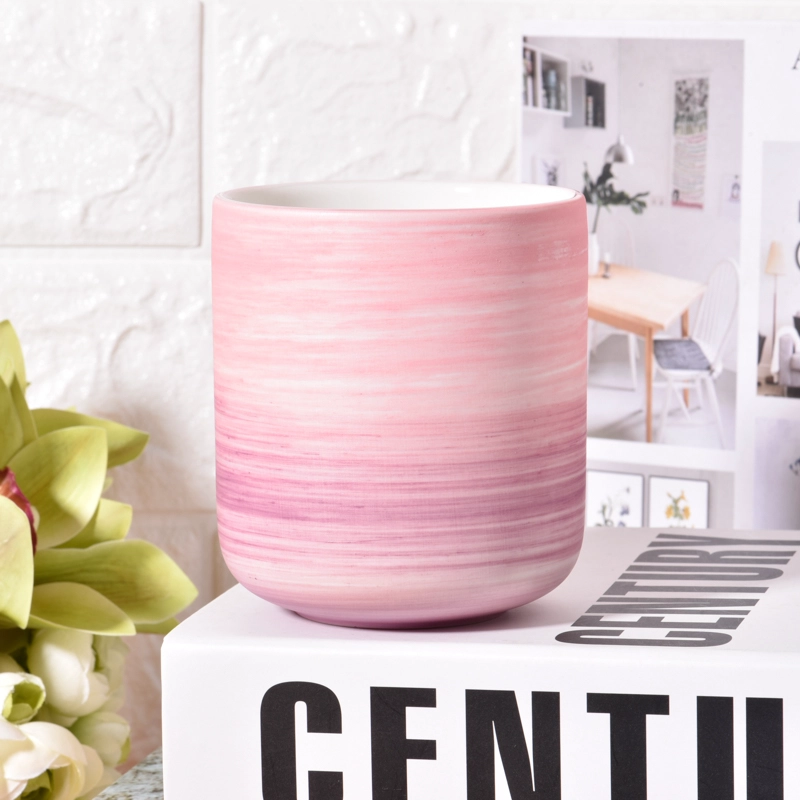 Wholesale Multi-Colored Ceramic Candle Container Empty Ceramic Candle Jars
