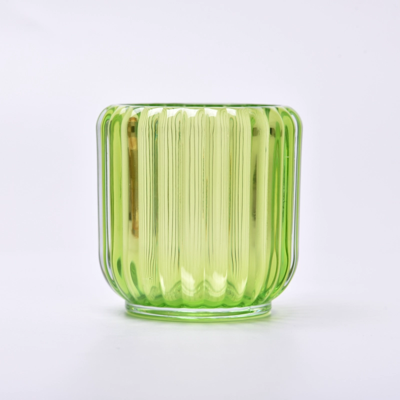 Wholesale Vertical Stripe Design Scented Candle Jars for Candles Glass Container for Soy Wax