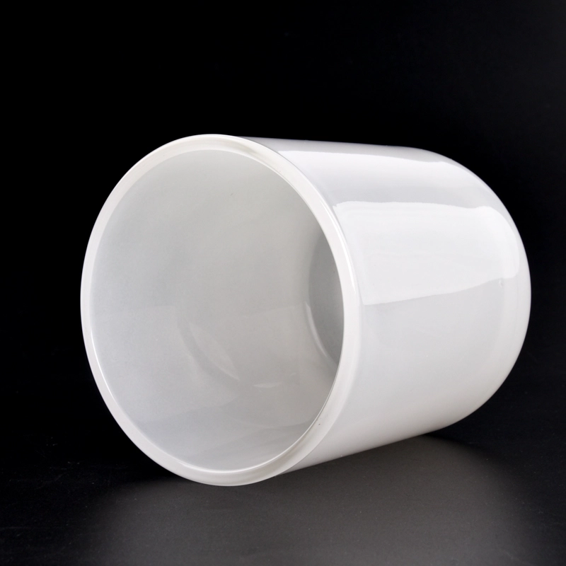 Classic White Glass Candle Jars Wholesale