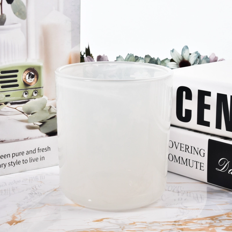 Classic White Glass Candle Jars Wholesale