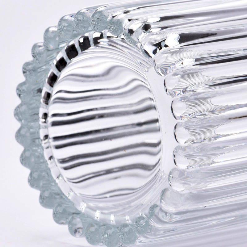 Customized Ribber Glass Candle Holder 9oz Glass Candle Jar Wholesale Customized Ribber Glass Candle Holder 9oz Glass Candle Jar Wholesale