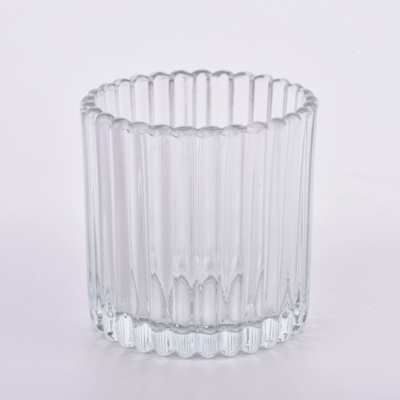 Customized Ribber Glass Candle Holder 9oz Glass Candle Jar Wholesale Customized Ribber Glass Candle Holder 9oz Glass Candle Jar Wholesale