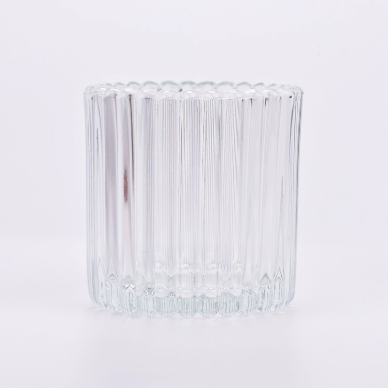 Customized Ribber Glass Candle Holder 9oz Glass Candle Jar Wholesale Customized Ribber Glass Candle Holder 9oz Glass Candle Jar Wholesale